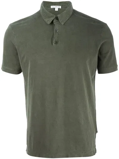 James Perse Classic Polo Shirt In Green