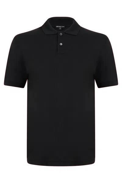 James Perse Button Detailed Short-sleeved Polo Shirt In Black