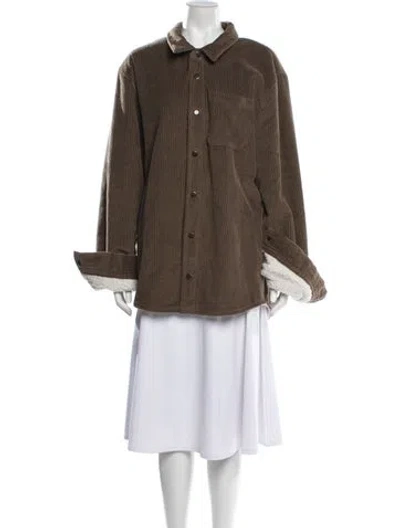 Pre-owned James Perse Coat In Brown
