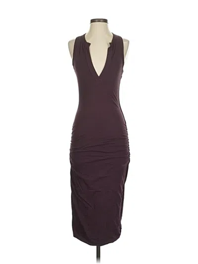 Pre-owned James Perse Cocktail Dress In Burgundy