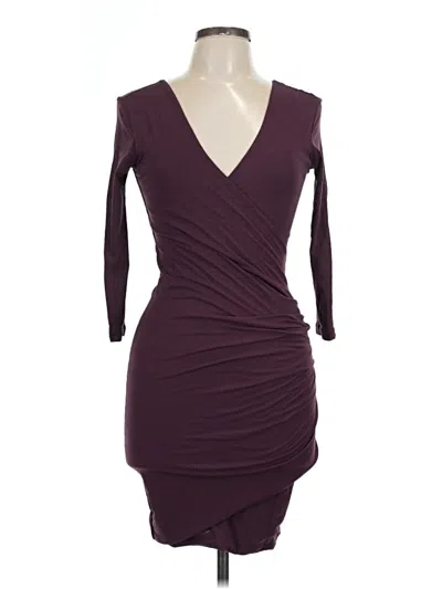 Pre-owned James Perse Cocktail Dress In Burgundy