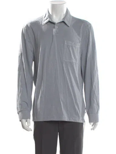 Pre-owned James Perse Collar Long Sleeve Polo Shirt In Gray