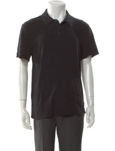 Pre-owned James Perse Collar Short Sleeve Polo Shirt In Black