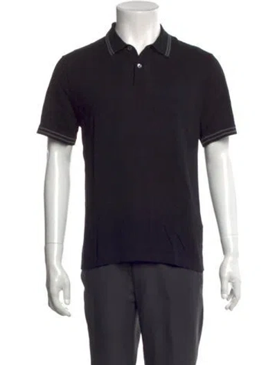 Pre-owned James Perse Collar Short Sleeve Polo Shirt In Black