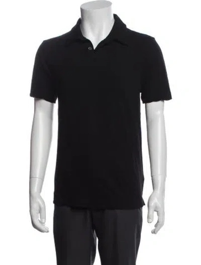 Pre-owned James Perse Collar Short Sleeve Polo Shirt In Black