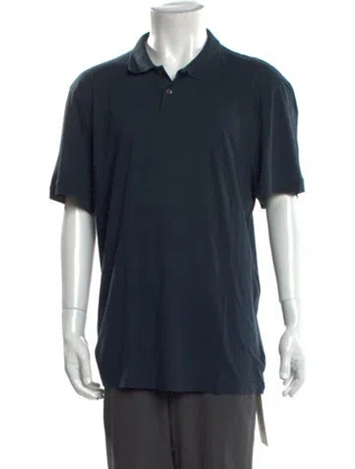 Pre-owned James Perse Collar Short Sleeve Polo Shirt In Blue