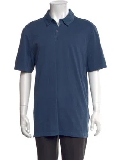Pre-owned James Perse Collar Short Sleeve Polo Shirt In Blue