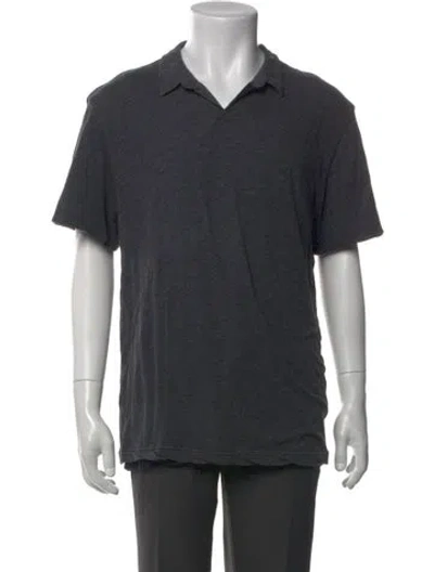 Pre-owned James Perse Collar Short Sleeve Polo Shirt In Gray