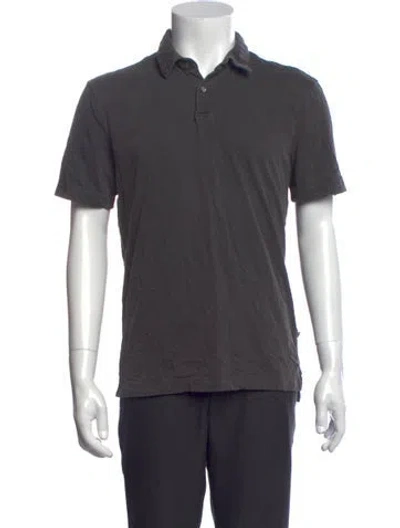 Pre-owned James Perse Collar Short Sleeve Polo Shirt In Grey