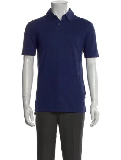 Pre-owned James Perse Collar Short Sleeve Polo Shirt W/ Tags In Blue