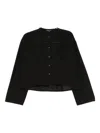 James Perse Collarless Shirt In Black