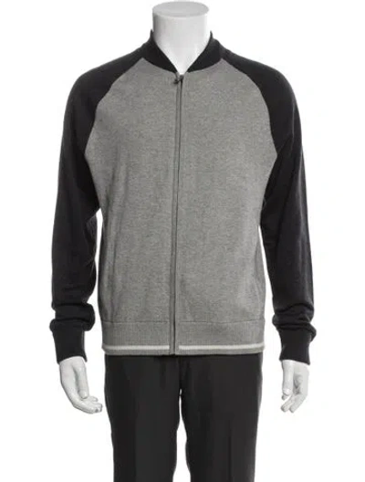 Pre-owned James Perse Colorblock Pattern Jacket In Gray