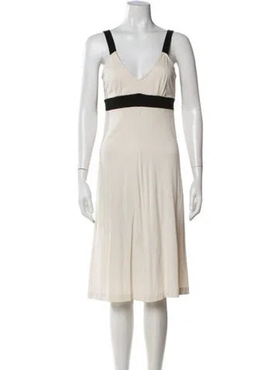 Pre-owned James Perse Colorblock Pattern Midi Length Dress In Neutral