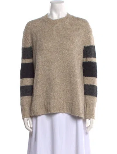 Pre-owned James Perse Colorblock Pattern Mock Neck Sweater In Neutral