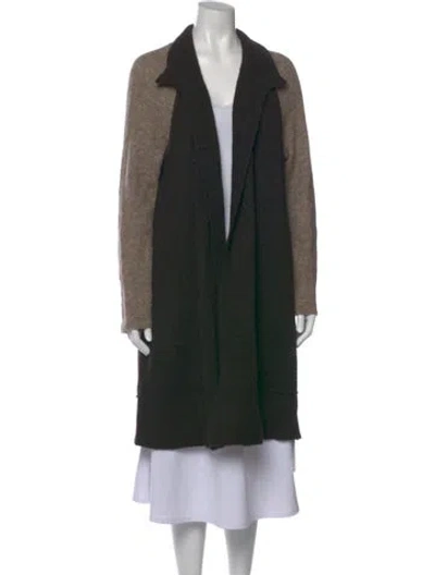Pre-owned James Perse Colorblock Pattern Open Front Sweater In Black