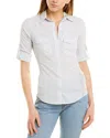 James Perse Contrast Panel Blouse In Gray