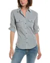 James Perse Contrast Panel Shirt In Gray