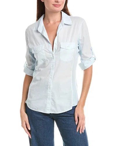 James Perse Contrast Panel Shirt In Blue