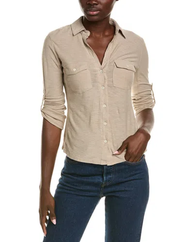 James Perse Contrast Panel Shirt In Multi