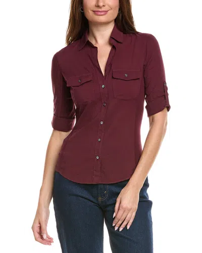 James Perse Contrast Panel Shirt In Animal Print