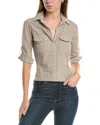 James Perse Contrast Panel Shirt In Beige