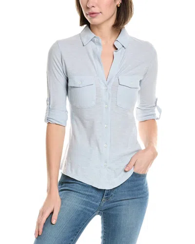 James Perse Contrast Panel Shirt In Blue