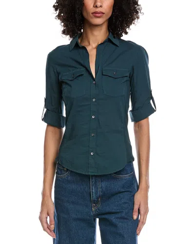 James Perse Contrast Panel Shirt In Green