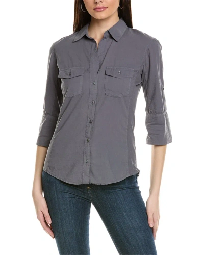 James Perse Contrast Panel Shirt In Grey