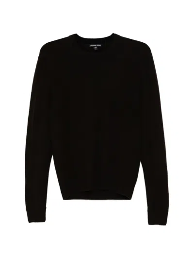 James Perse Contrast-trim Cashmere Sweater In Black