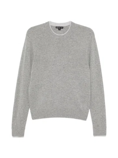 James Perse Contrast-trim Cashmere Sweater In Gray