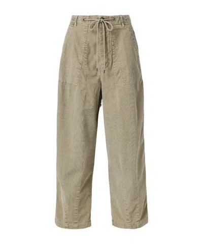 James Perse Cotton-blend Corduroy Barrel-leg Pants In Neutral