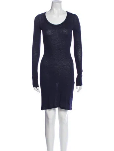 Pre-owned James Perse Corduroy Mini Dress In Blue