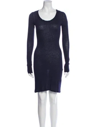 Pre-owned James Perse Corduroy Mini Dress In Blue