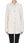 James Perse Drop-shoulder Corduroy Shirt Jacket In White