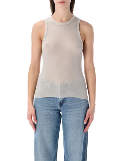 James Perse Cotton And Cashmere Rib Shell Top In Neutral