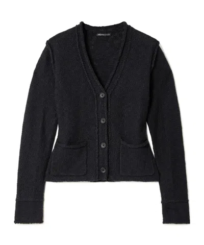 James Perse Cotton And Linen-blend Cardigan In Black