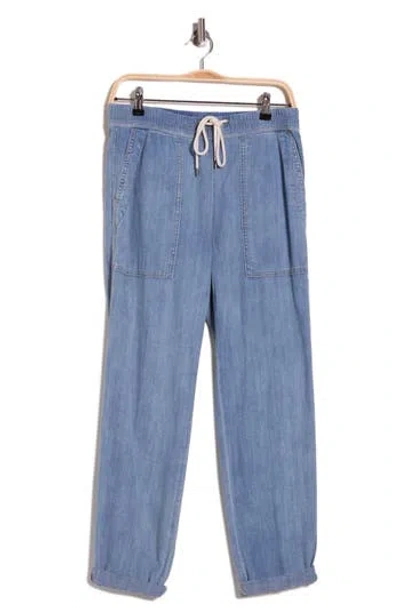 James Perse Cotton Chambray Denim Pants In Blue