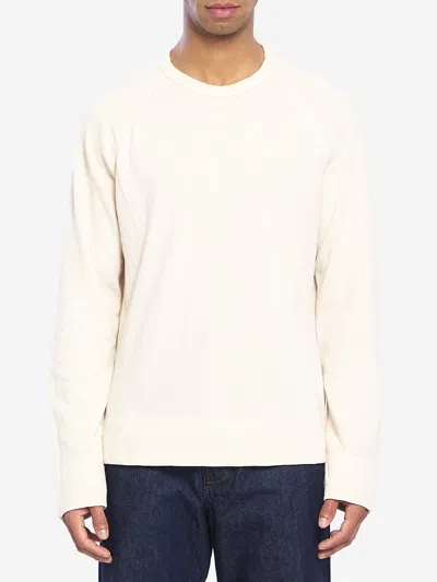 James Perse Round-neck Cotton Sweatshirt In Neutrals