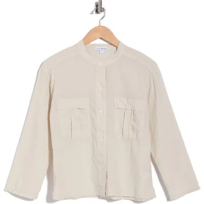 James Perse Cotton Crop Utility Shirt In Neutral