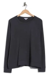 James Perse Cotton French Terry Relaxed Sweater In Black
