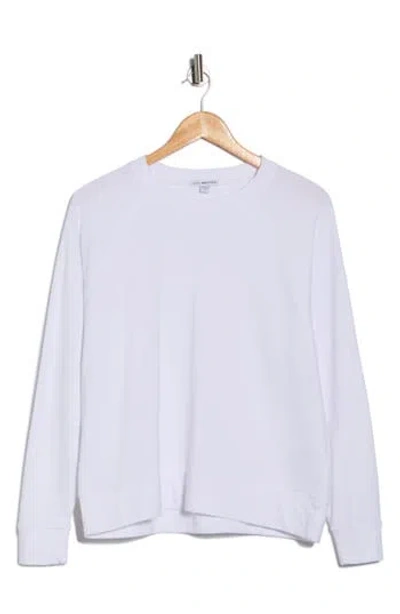 James Perse Cotton French Terry Relaxed Sweater In Blue