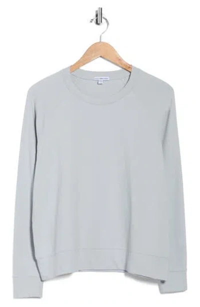 James Perse Cotton French Terry Relaxed Sweater In Gray