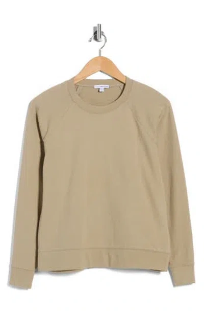 James Perse Cotton French Terry Relaxed Sweater In Gray
