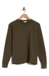 James Perse Cotton French Terry Relaxed Sweater In Green
