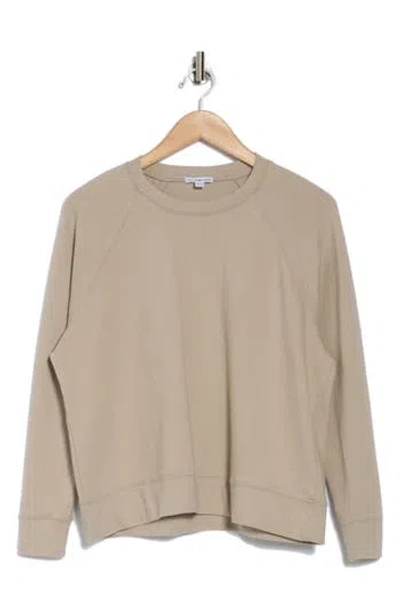 James Perse Cotton French Terry Relaxed Sweater In Toast