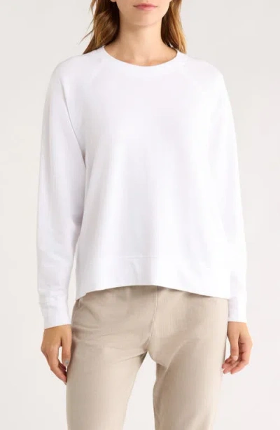 James Perse Cotton French Terry Relaxed Sweater In White
