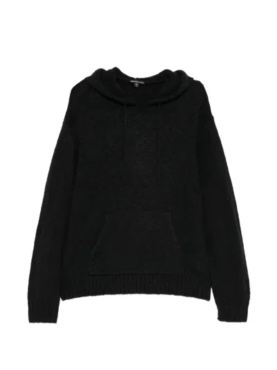 James Perse Cotton Linen Hoodie In Black