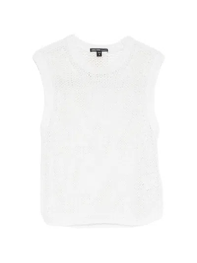 James Perse Knitted Linen And Cotton Tank In White
