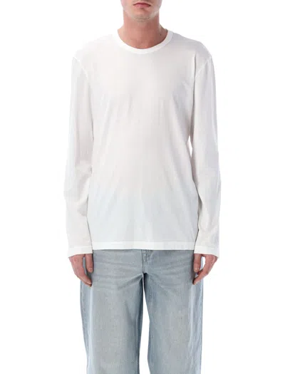 James Perse Cotton Long Sleeve T-shirt In White