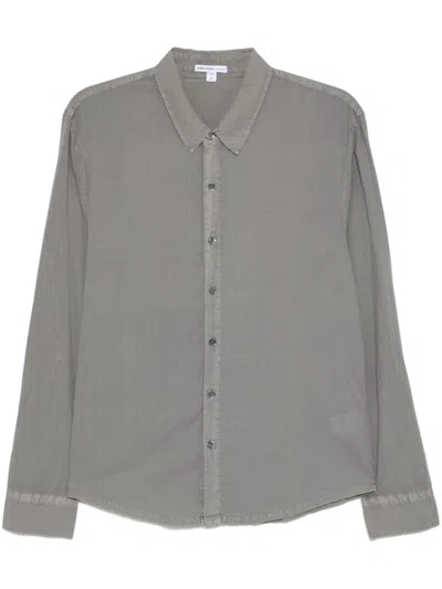 James Perse Cotton Long-sleeves Shirt In Grey
